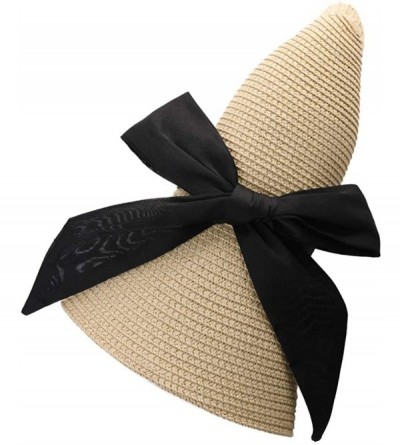 Sun Hats Floppy Straw Sun Hat UPF 50 Wide Brim Beach Summer Hats Packable - (Hat + Detachable Face Shield)_00763beige - CY199...