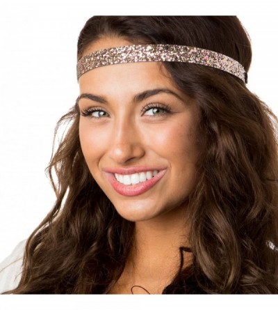 Headbands Women's Bling Glitter Adjustable No Slip Bulk Headbands Gift Sets 10pk - Skinny Neutral 10pk - C412ID6YNON $41.13