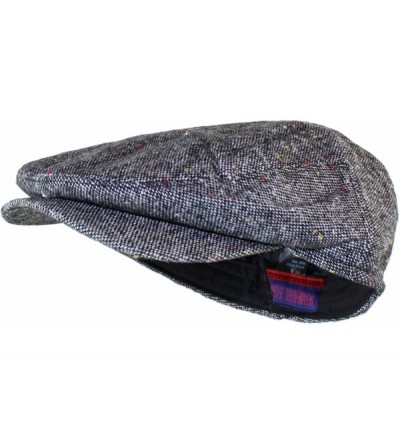 Newsboy Caps Irish Donegal Tweed Newsboy Driving Cap with Quilted Lining - Ash Gray - CB18KHWX2OO $13.45