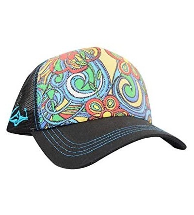 Baseball Caps Trucker Hats for Women - Snapback Woman Caps in Lively Colors - Aloha Bus - Black - CB18Y8M2MC8 $50.60