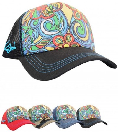 Baseball Caps Trucker Hats for Women - Snapback Woman Caps in Lively Colors - Aloha Bus - Black - CB18Y8M2MC8 $23.85