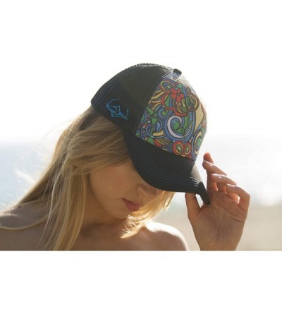 Baseball Caps Trucker Hats for Women - Snapback Woman Caps in Lively Colors - Aloha Bus - Black - CB18Y8M2MC8 $23.85