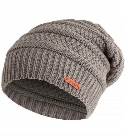 Berets Women Ladies Winter Knitting Hat Warm Artificial Wool Snow Ski Caps With Visor - S1101-gray - CR192ZX4HRG $13.36