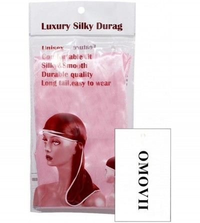 Headbands Unisex Deluxe Silky Durag Extra Long-Tail Headwraps Pirate Cap 360 Waves Du-RAG - 3 Pack-group 3 - CT18INA2L6Y $18.24