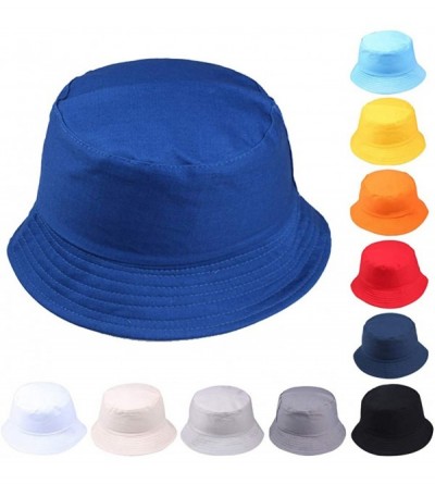 Sun Hats Unisex Cotton Classic Foldable UPF 50+ Sun Hat Outdoor Pure Color Floppy Bucket Hat UV Sun Protection Beach Cap - CK...