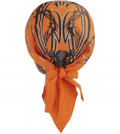 Skullies & Beanies Protection Sweatband Headband Breathable Halloween - Orange Skeleton - CI199ANGR5E $18.54