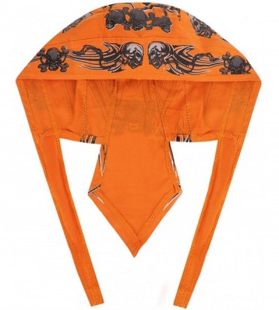 Skullies & Beanies Protection Sweatband Headband Breathable Halloween - Orange Skeleton - CI199ANGR5E $18.54