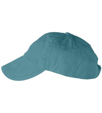 Baseball Caps Solid Low-Profile Sandwich Trim Pigment-Dyed Twill Cap (166) - Aqua - CT11F0G5M9F $11.20