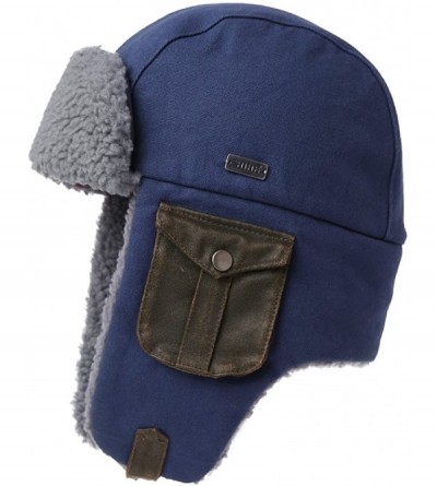 Skullies & Beanies Cotton Trapper Hat Faux Fur Earflaps Hunting Hat Warm Pillow Lining Unisex - 89096_navy - CB187DOYCAR $18.96