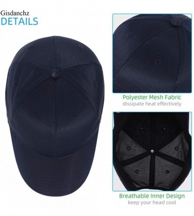 Baseball Caps Unisex Breathable Mesh Baseball Cap Adjustable One Size - Breathable - Navy - C318UZMEZEI $10.90