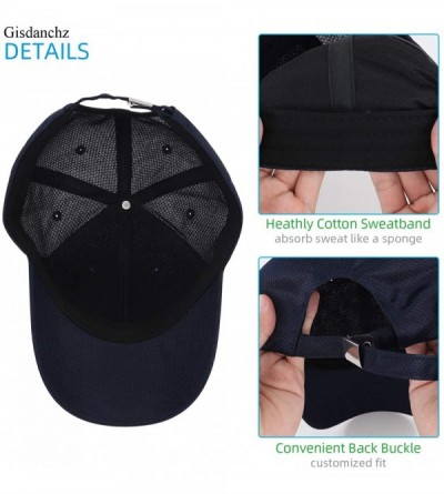 Baseball Caps Unisex Breathable Mesh Baseball Cap Adjustable One Size - Breathable - Navy - C318UZMEZEI $10.90