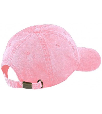 Baseball Caps Letter K Script Monogram Font Embroidered Washed Cotton Cap - Pink - CR12GZC1UC5 $14.39