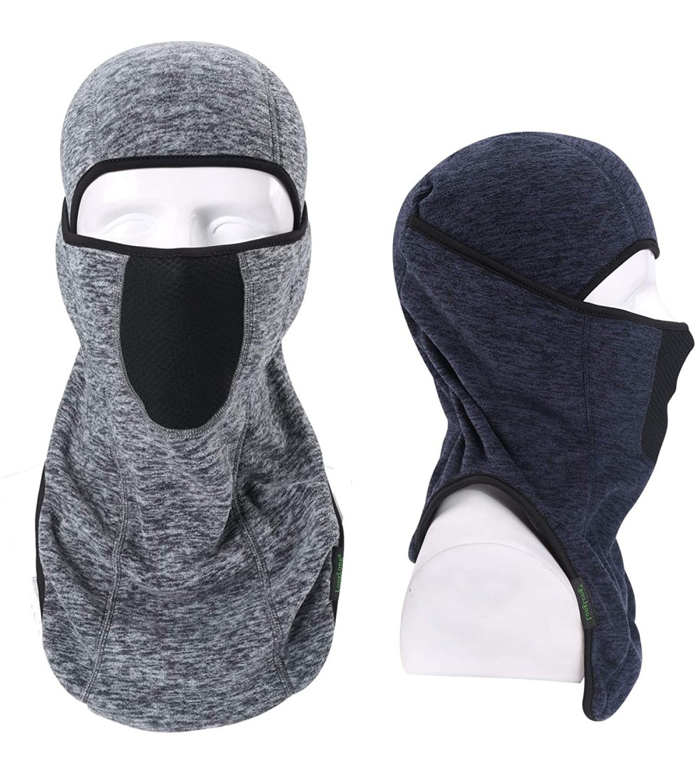 Balaclavas Balaclava-Ski Mask Winter Thicken Outdoor Face Mask Windproof Warmer Hood - 2 Pack（gray + Blue）thicken - C9188Y4Q4...