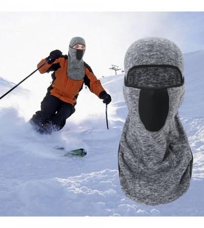 Balaclavas Balaclava-Ski Mask Winter Thicken Outdoor Face Mask Windproof Warmer Hood - 2 Pack（gray + Blue）thicken - C9188Y4Q4...