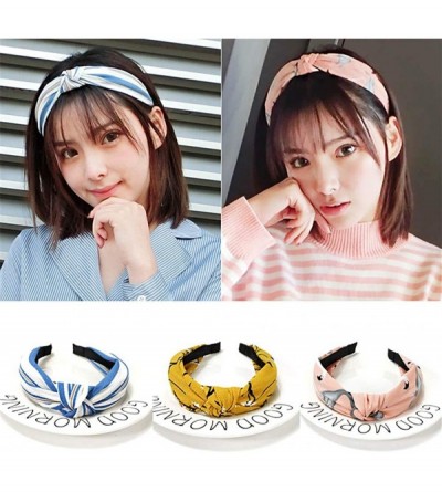 Headbands Women's Plaid Headband Fabric Hair Accessories Simple Knitted Headband - 21 - C318U7DQZ6O $7.60