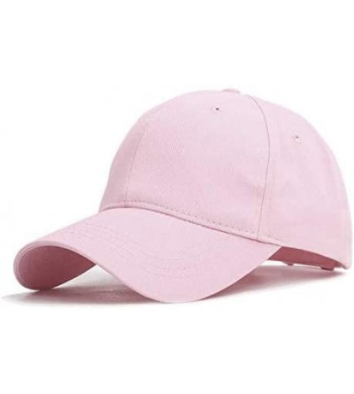 Baseball Caps Cotton Ponytail Hats Baseball for Women Adjustable Solid Color - Pink+white - CC18NNO2SZU $13.68