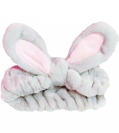 Headbands Cute Cartoon Rabbit Ear Headband Wired Bowknot Hair Band Head Wraps - Rabbit Ear(grey) - CN18E8NW772 $9.41