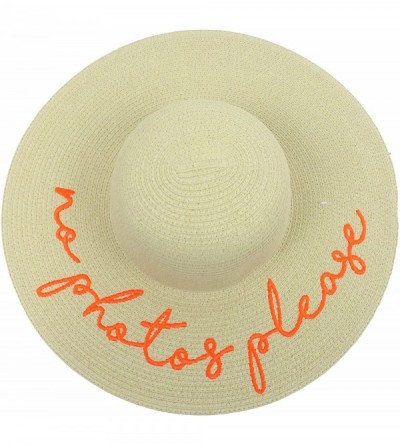 Sun Hats Women's David and Young No Photos Please Straw hat- Orange- One Size - C918CZHIYRD $20.59
