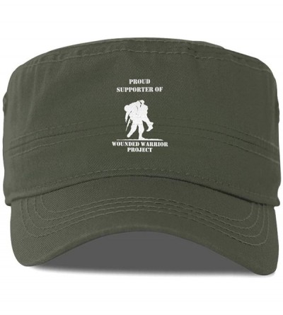 Baseball Caps United States Wounded Warrior Project Flat Roof Military Hat Cadet Army Cap Flat Top Cap - Moss Green - C218Y8Z...