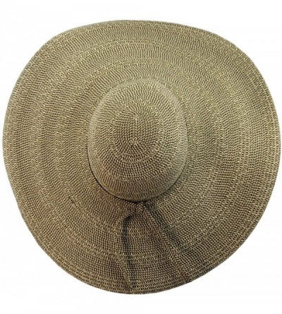 Sun Hats Women's Multicolor Weaved Large Wide Brim Floppy Sun Hat - Brown Mix - CS11AQYHKTZ $16.46
