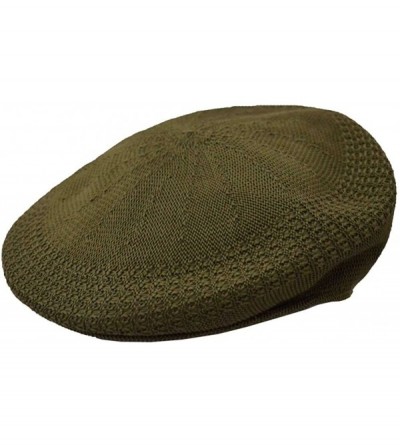 Newsboy Caps Men's Mesh Ivy Cabbie Cap Crochet Hat Olive Green - C817YH6A9SK $9.54