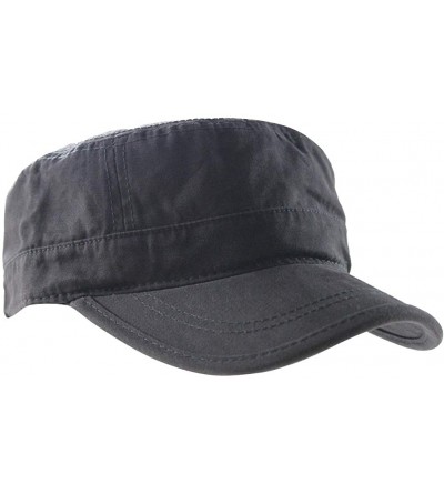 Baseball Caps Mens Washed Cotton Flat Top Baseball Corps Military Army Twill Cap Hat Visor - Gray - CQ186O952UY $19.70