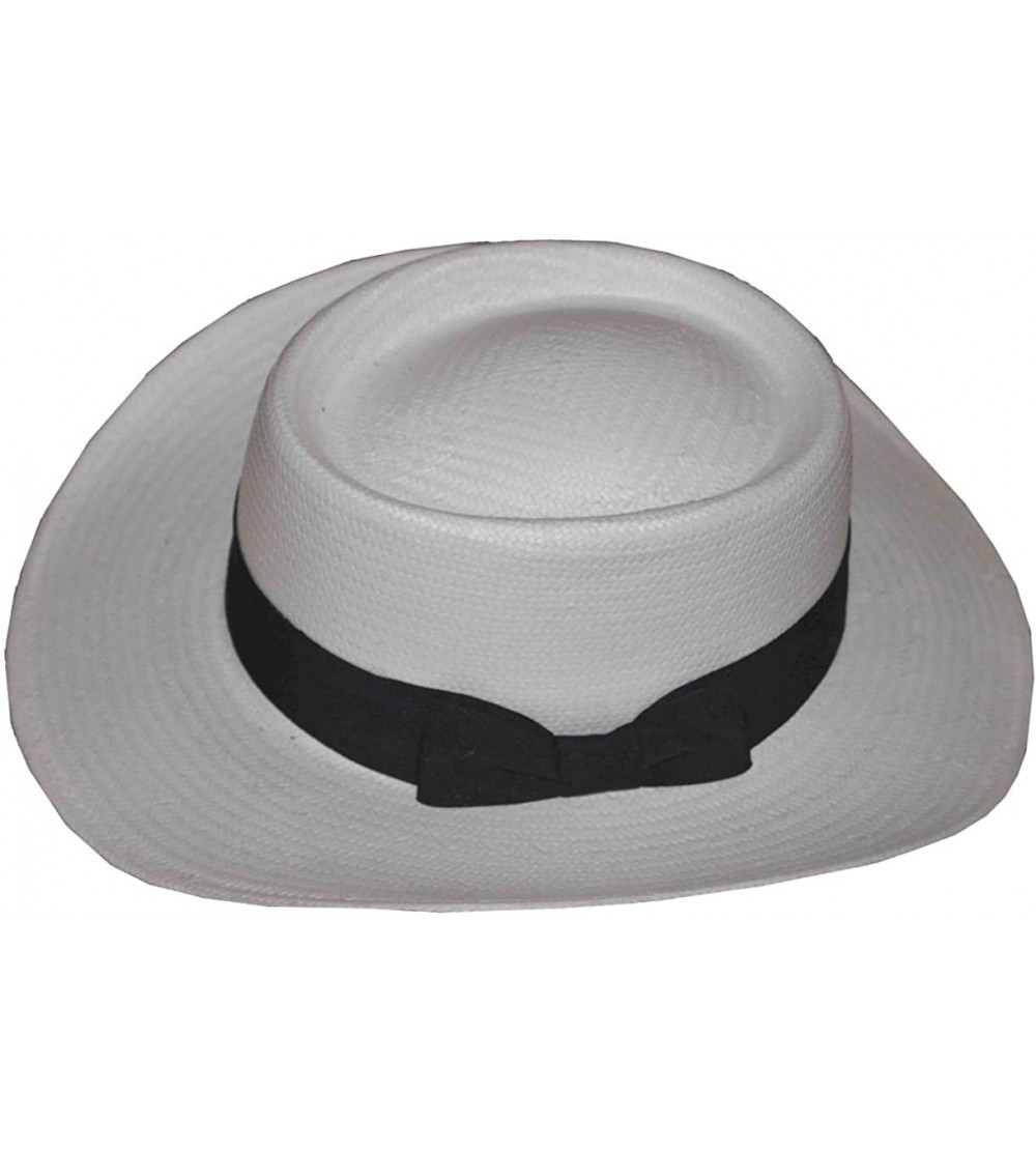 Fedoras Men's Gambler Toyo Hat White - CW127BQQUDN $30.87