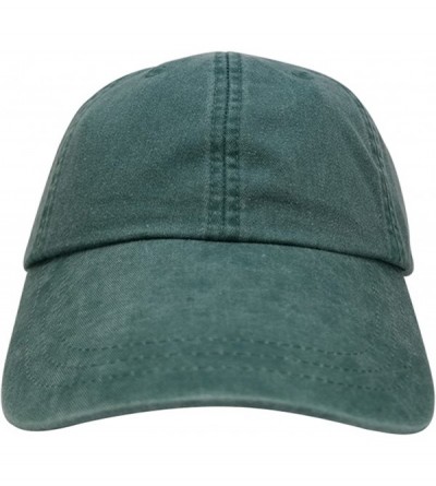 Baseball Caps Sunbuster Extra Long Bill 100% Washed Cotton Cap with Leather Adjustable Strap - Forest - C412L01NYPR $16.12
