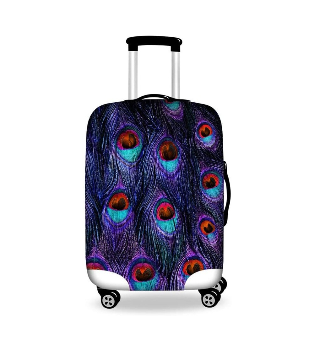 Sun Hats 22-25 Inch Fashion Feather Print Sweet Gift Suitcase Protective Cover for Women Lady - Peacock Feather 6 - CQ188NKXW...