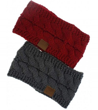 Headbands Soft Elastic Wool Knit Winter Headband Women Fashion Wide Stretch Hair Band Headwear - Beige - CS1943T6RRI $15.59