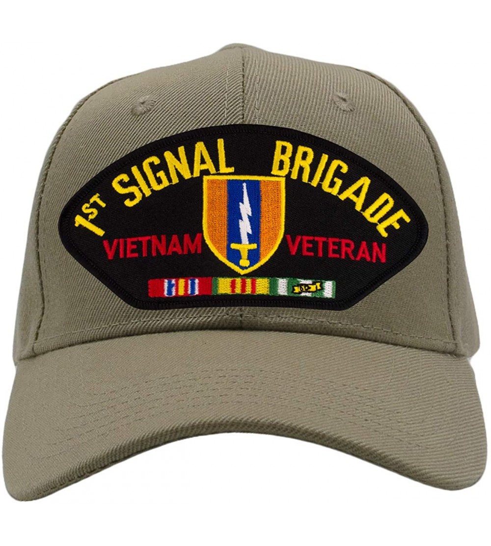 Baseball Caps 1st Signal Brigade - Vietnam War Veteran Hat/Ballcap Adjustable One Size Fits Most - Tan/Khaki - CG18OXA4EZO $2...