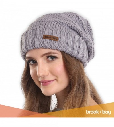 Skullies & Beanies Slouchy Cable Knit Beanie for Women - Warm & Cute Winter Knitted Caps for Cold Weather - Gray - CK1854K4S3...
