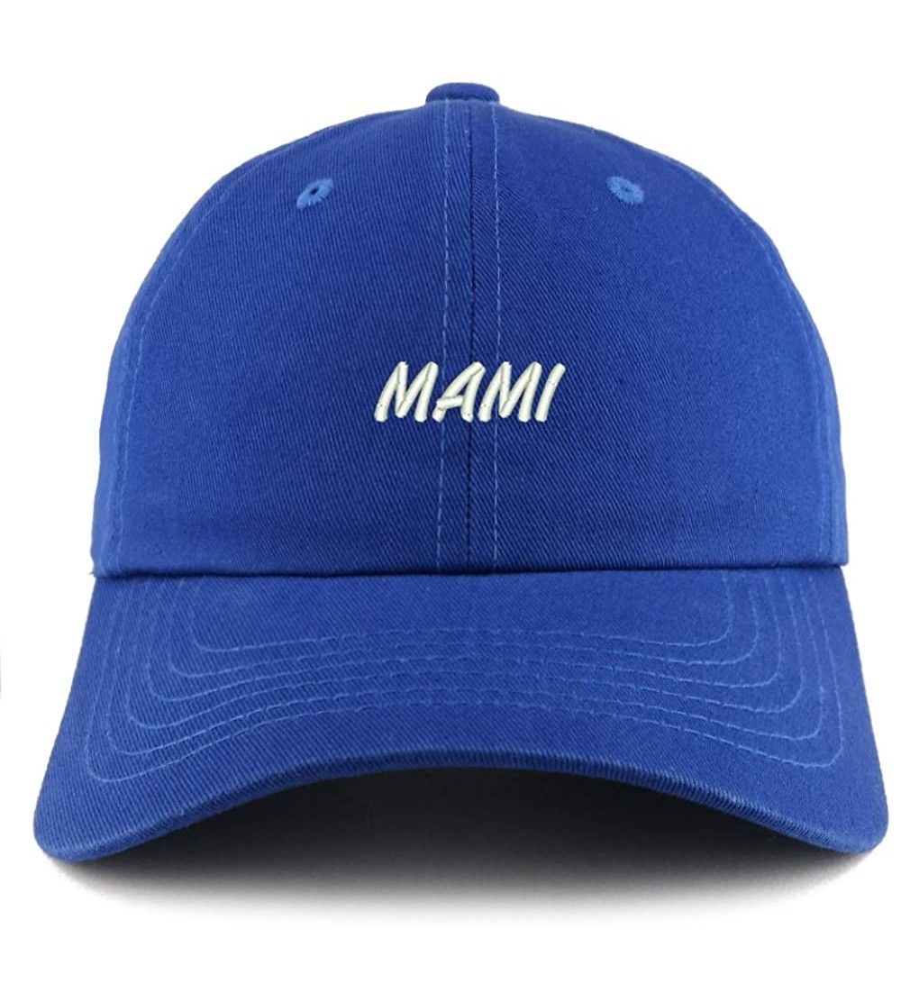 Baseball Caps Mami Embroidered Low Profile Soft Cotton Dad Hat Cap - Royal - CT18D53M602 $13.93