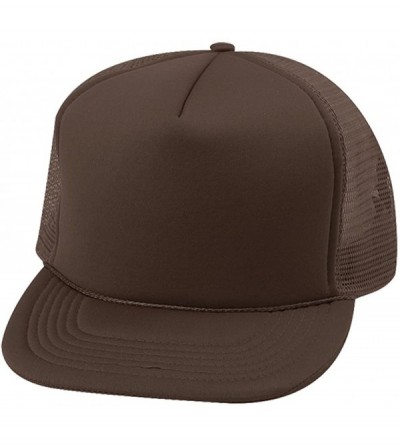 Baseball Caps Trucker SUMMER MESH CAP- Neon Orange - Chocolate - CZ11CG3CZEF $9.93