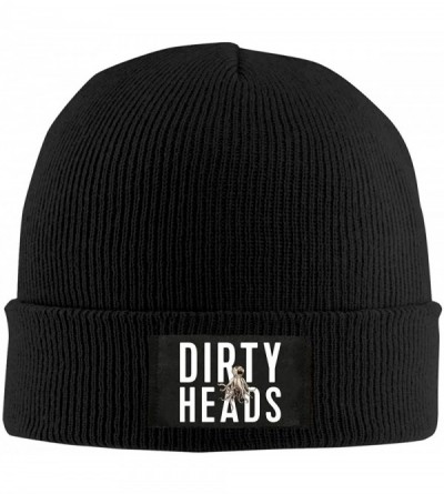 Skullies & Beanies Dirty Heads Beanie Hat Winter Warm Knit Skull Hat Cap for Adults Unisex Black - Black - C718M28QQLC $17.80