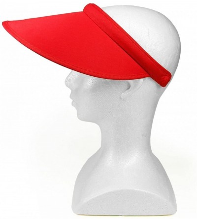 Sun Hats Women's Summer Sun UV Protection Visor Wide Brim Clip on Beach Pool Golf Cap Hat - Red - CO189XMAU0S $14.11