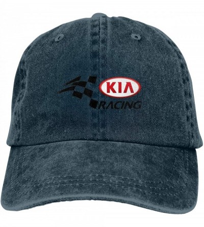 Baseball Caps Men KIA Racing 100% Cotton Workout Hats Adjustable Unstructured Hat - Navy - CG18YUMRMU3 $15.09