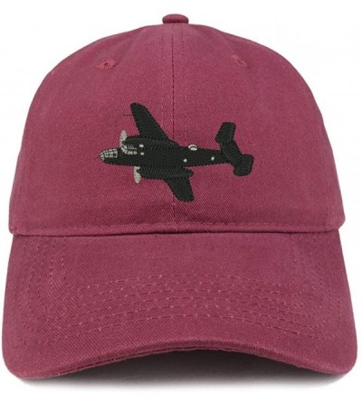 Baseball Caps Warbirds Plane Embroidered Unstructured Cotton Dad Hat - Maroon - C818S4ES3XN $33.34