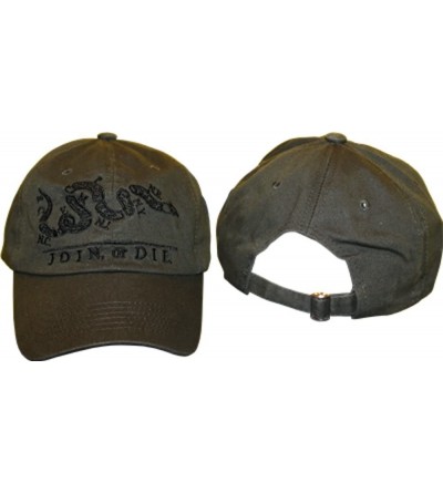 Skullies & Beanies Khaki Gadsden Join or Die Embroidered Baseball Cap Hat - CA1256GBSL9 $19.22
