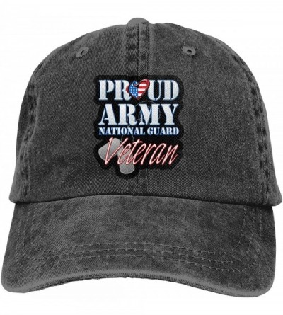 Baseball Caps Proud Army National Guard Veteran USA Military Denim Hats Cowboy Hats Dad Hat - Black - CB18TA7H555 $16.42