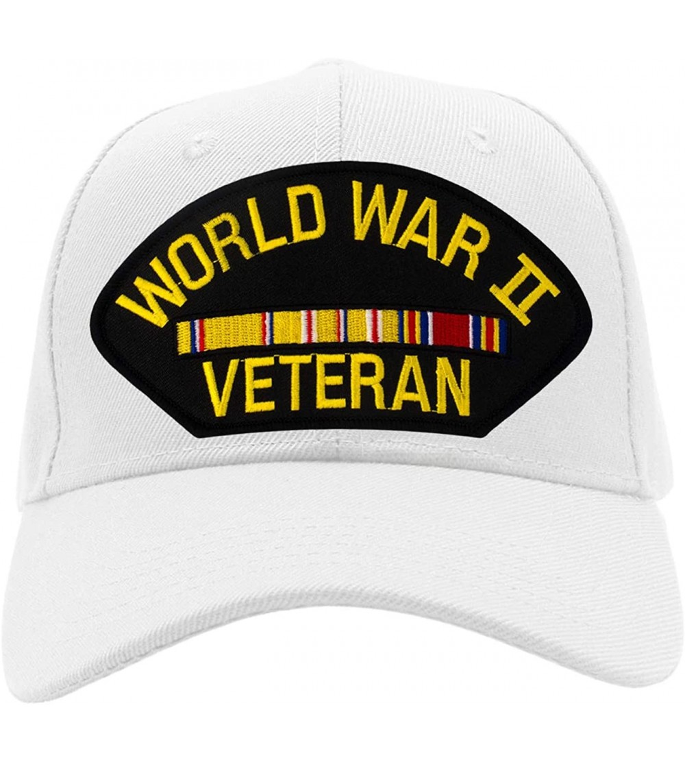 Baseball Caps World War II Veteran - Asiatic Campaign Hat/Ballcap Adjustable One Size Fits Most - White - C818TSKKGYG $26.89