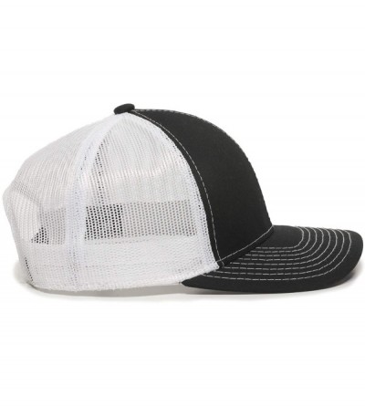 Baseball Caps Fish Lure Trucker Hat - Adjustable Baseball Cap w/Plastic Snapback Closure - Dry Fly (Black W/ White Mesh) - CD...