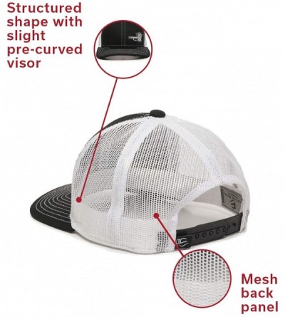 Baseball Caps Fish Lure Trucker Hat - Adjustable Baseball Cap w/Plastic Snapback Closure - Dry Fly (Black W/ White Mesh) - CD...