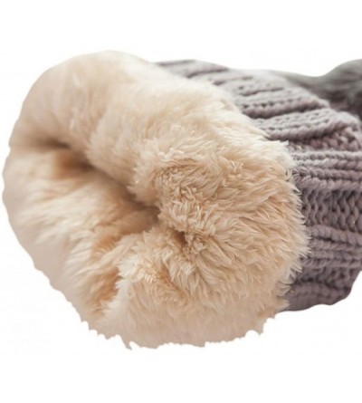Skullies & Beanies Womens Winter Beanie Hat Scarf Set Warm Fuzzy Knit Hat Neck Scarves - B-beige - CH18ZDQS52K $18.44