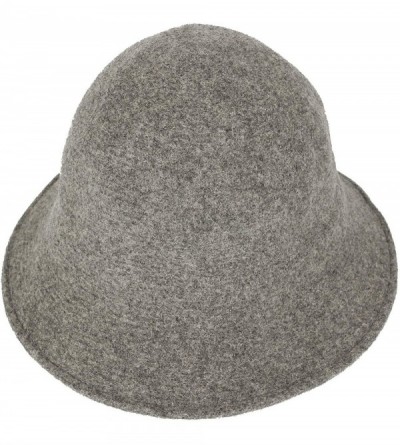 Bucket Hats Wool Winter Floppy Short Brim Womens Bowler Fodora Hat DWB1104 - Grey - C418KGWALHL $21.29