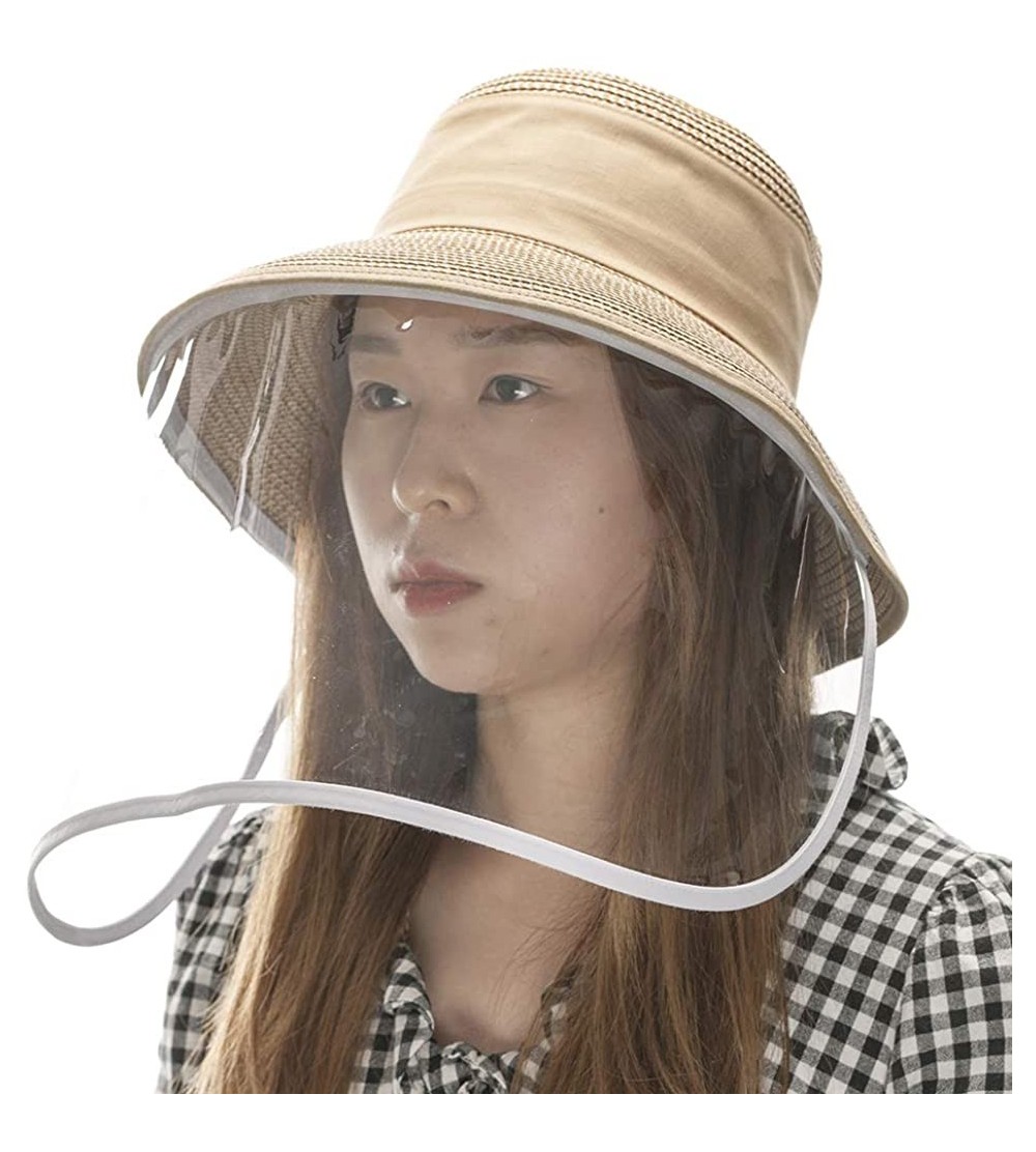 Sun Hats Packable UPF Straw Sunhat Women Summer Beach Wide Brim Fedora Travel Hat 54-59CM - CL199DST42S $22.46