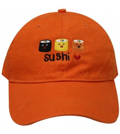 Baseball Caps Sushi Love Cotton Baseball Dad Caps - Orange - C117XE5YM70 $12.95