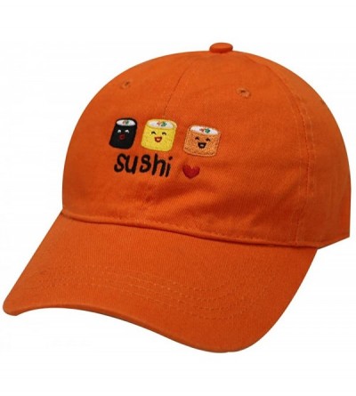 Baseball Caps Sushi Love Cotton Baseball Dad Caps - Orange - C117XE5YM70 $12.95
