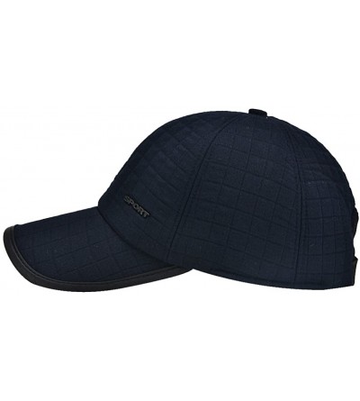 Skullies & Beanies Mens Winter Warm Fleece Lined Outdoor Sports Baseball Caps Hats with Earflaps - 30-navy - CP1895C7OUC $12.17