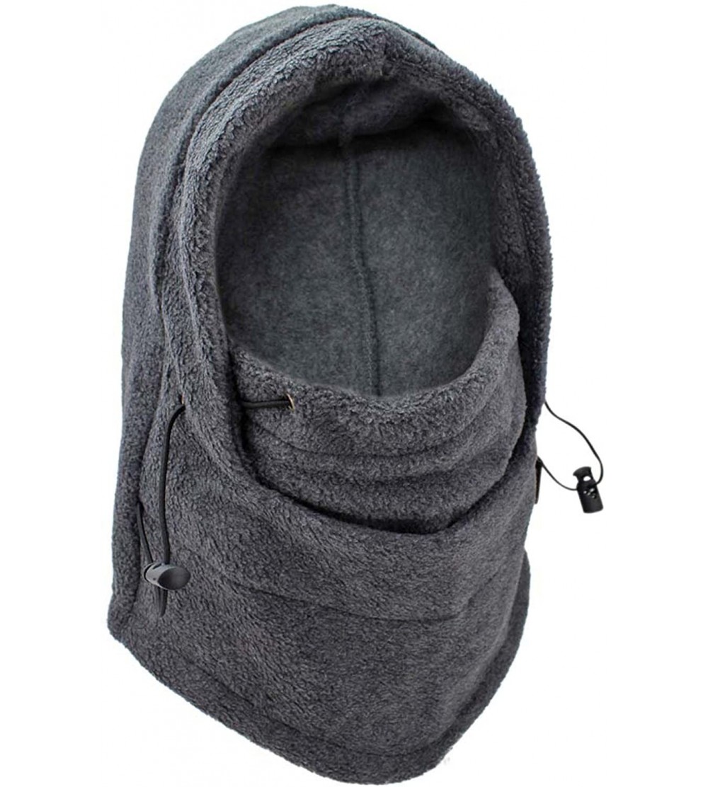 Balaclavas Snood Ski Mask Hat with Drawstring - Gray - CQ12O65EC7T $22.53